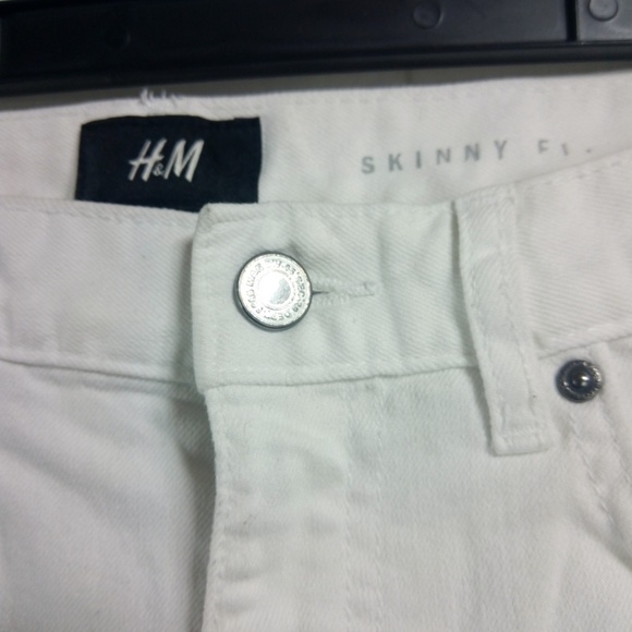 H & M Skinny Fit Women's Size 29 White Jeans 28x29 - Picture 3 of 7